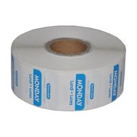 Day of The Week Trilingual Rotation Label 1 x 1 Inch Removable Label (Roll of 1000) (Monday)