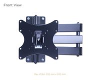 Mount-it! New Universal 3 Way Adjustable Swivel Swiveling Tilt Tilting Articulating Full Motion Corner TV Wall Mount Bracket VESA 50x50 75x75 100x100 200x100 200x200 with 25 7/8" Extension (Black)