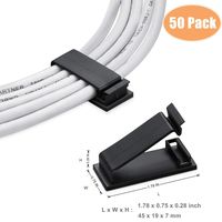 Ethernet Cable Organizer, Ikerall Adhesive Wire Management Clamps Desktop Cord Holder Hider Charging Cable Drop Organizer(Size: 1.78 x 0.75 x 0.28 in / 50 - Pack)