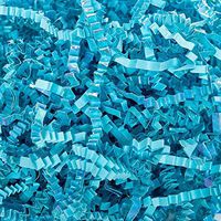 Black Cat Avenue 1/2 LB Light Blue Iridescent Single Sided Crinkle Cut Paper Shred Filler for Gift Wrap and Basket Filler