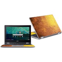 MightySkins Skin Compatible with Acer Chromebook Spin 11" CP311 - Textured Gold | Protective, Durable, and Unique Vinyl Decal wrap Cover | Easy to Apply, Remove, and Change Styles | Made in The USA