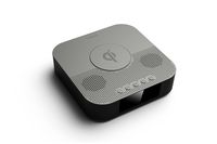 Richsound Research (RSR) Bluetooth Speaker with Qi Wireless Charging Dock, FM Radio, AUX Out, Alarm Clock (Model QS458) (Gunmetal Gray)