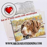 Michael Steddum German Shorthair Head Study Note Card Set