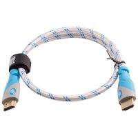 Top Dog Cables - TD-01WBB2 - Gold Premium 2' High Speed HDMI Cable with Ethernet - White/Blue - 3D HD PS3 4 XBOX One 360 DVD TV Blu Ray