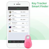 Key Finder, CC-Show Wireless GPS Phone Locator, Smart Wallet Tracker, Anything Anti Lost Alarm with Selfie Shutter/Remote Control for iOS/Android App, Drop Shape (Pink)