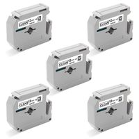 Unismar P-Touch M Tape 12mm M-K131 MK 131 M-131 Clear Labels Compatible for Brother PT-65 PT-90 PT-M95 PT-70BM PT-70SR PT-70 PT-80 PT-85 PT-45 PT-45M PT-100 PT-110 Label Maker, 1/2'' x 26.2', 5-Pack