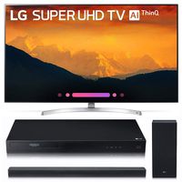 LG Electronics 65SK9000 65-Inch 4K Ultra HD Smart LED TV (2018 Model) BUNDLE With LG UBK80 4K AND LG SK6Y 2.1
