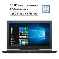 2019 Dell G7 15.6 Inch FHD Gaming Laptop (8th Gen 6-Core i7-8750H up to 4.1GHz, 8GB DDR4 RAM, 128GB SSD (Boot) + 1TB HDD, GeForce GTX 1060 6GB, Backlit Keyboard, WiFi, Bluetooth, Windows 10 Home)
