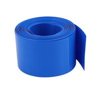 uxcell 32mm Flat Width 2.1M Length PVC Heat Shrink Tube Blue for 18650 Battery Pack