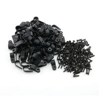 Heyous 100pcs 2/5 inch (10.4mm) R-Type Cable Clamp Nylon Wire Hose Tube Fastener Fixed Cable Tie Mount Organizer Holder R Type Cable Clip with Mounting Screw Black