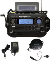 KA600 Black Solar/Crank AM/FM/SW NOAA Weather Radio, Bonus AC Adapter/Charger, Bonus Reel Antenna, 5-LED Reading lamp, 3-LED Flashlight ...