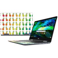 Mightyskins Skin Compatible with Dell Inspiron Chromebook 14" 2-in-1 (2018) - Rainbow Pineapples | Protective, Durable, and Unique Vinyl Decal Wrap Cover | Made in The USA