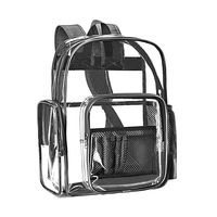 Clear Transparent PVC School Backpack, Heavy Duty Clear Backpack with Laptop Compartment for Work, Security, Sporting Events