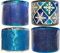 3-Yard Blue Collection Wire Edge Ribbon (Set of All 4)