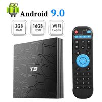 T9 Android 9.0 TV Box 2GB RAM 16GB ROM with RK3318 Quad-core BT4.0 Support Dual WiFi 2.4G+5.0G 3D 4K Smart TV Box