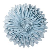 JWH 3D Sunflower Accent Pillow Handmade Round Cushion Decorative Pillowcase with Pillow Insert Home Office Chair Bed Living Room Decor Gift 18 Inch / 45 cm Solid Suede Sky Blue