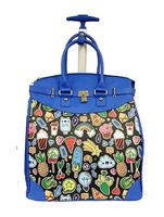 Trendy Flyer 19" Computer/Laptop Bag Tote Duffel Rolling Wheel Case Purse Tablet (Blue Pop Art)