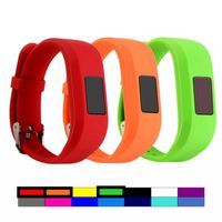 Dunfire Replacement Wristbands and Clip Cases for Garmin Vivofit 3 and Vivofit JR, Large Size and Small Size Bands, One Size Clip Case (#3PCS-RED&Orange&Green, Small for Kids)