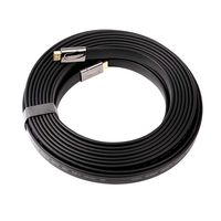 DTECH 32ft Flat High Speed HDMI 2.0 Cable 4K 30Hz Ultra HD 1080p 3D with Ethernet HDCP ARC Support 26AWG Video Cord (10 Meters, Black)