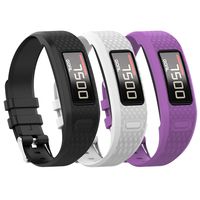 Garmin Vivofit 2 Buckle Bracelet - Adjustable Wristband and Wristwatch Style - Silicone Replacement Secure Band with Chrome Watch Clasp and Fastener Buckle For Garmin Vivofit 2 (A- Black&White&Purple)
