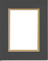 16x20 Black & Gold Double Picture Mat Bevel Cut for 11x14 Pictures