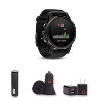 Garmin Fenix 5X Sapphire - (Slate Gray/Black Band) Bundle with PowerBank + USB Car Charger + USB Wall Charger (4 Items)