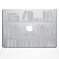 The Decal Guru 1649-MAC-12M-S Bookshelf Library Decal Vinyl Sticker, Silver, 12" MacBook