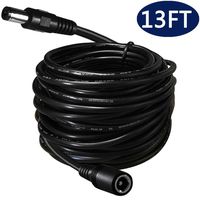 5.5mm x 2.1mm Extension Cord 13FT, DC 12v Power Supply Adapter for CCTV Security Camera Surveillance Indoor Wireless IP Camera Dvr Standalone LED Strip, Car, 12 Volt Male to Female Plug Cable Black
