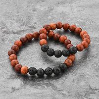 Mystiqs Kids and Adult Matching Lava Rock Beaded Stone Bracelets Essential Oil Diffuser Set for Aromatherapy Ideal for Anti-Stress or Anti-Anxiety
