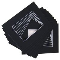 Pack of 50 11x14 Black Picture Mats Mattes with White Core Bevel Cut for 8x10 Photo