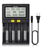18650 Battery Charger,MiBOXER Smart Universal 4-Bay Automatic LCD Display,Fast Charging Rechargeable Li-ion LiFePO4 Ni-MH Ni-Cd AA AAA C 26650 18350 17670 18700 21700 20700 RCR123,Fire Protection