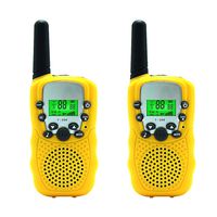 Kids Walkie Talkie Two Ways Radio Toy Walkie Talkie for Kids 3 Miles Range 22 Channels Built in Flash Light FRS GMRS Handheld Mini Walkie Talkie for Outdoor Adventures Camping Hiking Set of 2 (Yellow)