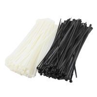 Uxcell Self Locking Zip Cable for Wire 300mm Long, 350 Pcs, Black White