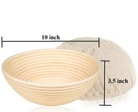 10 inch Round Bread Banneton Proofing Basket & Liner SUGUS HOUSE Brotform Dough Rising Rattan Handmade rattan bowl - Perfect For Artisan