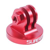 SUREWO Aluminum Alloy Tripod Mount Adapter Compatible with Gopro Hero 7/(2018) 6/5,5/4 Session,4 Silver,3+,3,DJI Osmo Action (Red)