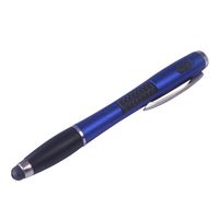 HDE Retractable Ballpoint Ink Pen with Flashlight Rubber Tip Precision Stylus for Capacitive Touch Screen Devices (Blue)