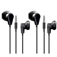 2 Pack Headphones/Earphones/Earbuds with Mic,Android Earphone Noise Isolating with Volume Control 3.5MM Headphone - Black