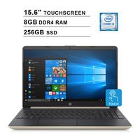 2019 HP Flagship 15 15.6 Inch Touchscreen Laptop (Intel Dual Core i3-8145U up to 3.9 GHz, 8GB RAM, 256GB SSD, Intel UHD 620, WiFi, Bluetooth, HDMI, Windows 10) (Gold)