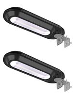 ROSHWEY Solar Gutter Lights Outdoor, Super Bright 18 LED Deck Light Waterproof Wall Lamps Dusk to Dawn for Garden Fence Garage Pathway (Pack of 2, Cool White Light)