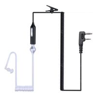 NKTECH 2-Pin K-Type Air Tube Earpiece Headset PTT MIC for BaoFeng UV-5R V2+ PRO DM-5R UV-5RE Plus UV-5RA UV-82 GT-5 GT-3 Wouxun TYT HYT Kenwood Two Way Radio (NK-H2-Black)