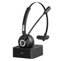Mpow Bluetooth Headset with Charging Station, Hands-Free Headsets with Stereo Noise Canceling Microphone, 17+ Working Hrs Over-The-Head Bluetooth Headphones for Trucker Drivers/Call Center/Office