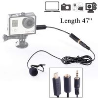 BOYA BY-LM20 47'' Lapel Clip-on Omnidirectional Lavalier Microphone for GoPro HERO 3 3+ 4 Black White & Silver Editions PC Computer Sony Canon Panasonic Camera Camcorder