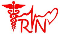 UR Impressions Red Registered Nurse - RN Caduceus Lifeline Heart Decal Vinyl Sticker Graphics Car Truck SUV Van Wall Window Laptop|RED|7.5 X 4.1 Inch|URI579