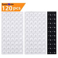 Cabinet Bumpers Door Drawer Bumper Pads 120 PCS Sound Dampening Small Clear Rubber Feet for Cabinet Drawers Table Tops Laptop Cutting Boards Picture Frames and 20 PCS Black Bumper Pads