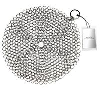 Hoki Found Pan Pot Cleaning Scrubber Metal - Stainless-Steel Chainmail Scrubber - 7x7 inches Scrubber for Cast Iron Pan Pre-Seasoned Pan Dutch Ovens Waffle -Superior-Hygiene Scouring Pads Non Scratch