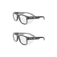 MAGID Y50BKAFC Iconic Y50 Design Series Safety Glasses with Side Shields | ANSI Z87+ Performance, Scratch & Fog Resistant, Comfortable & Stylish, Cloth Case Included, Clear Lens (2 Pair)