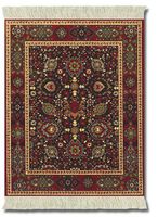 Lextra (Rosette Palmette), Mouserug, Burgundy/Blue/Rust/Green/Cream, 10.25 x 7.125 Inches, One (MRP-1)