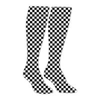 BMN&GAO Black & White Racing Checkered Flag Long Stockings Knee High Family Socks