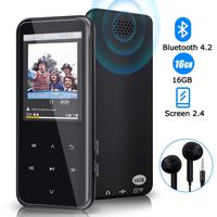 MP3 Player, 16GB Bluetooth MP3 Player with 2.4 Inch TFT Display, Digital Music Music Player with Earphone Support FM Speaker, Expandable Memory up to 128GB