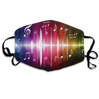 Colorful Music Notes Dust Mask,Washable and Reusable Cleaning Gardening Outdoor Activities Warm Windproof Mask
